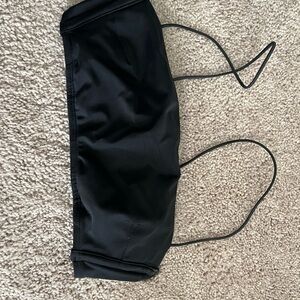 Shade & Shore Black Bandeau Top with Thin Straps